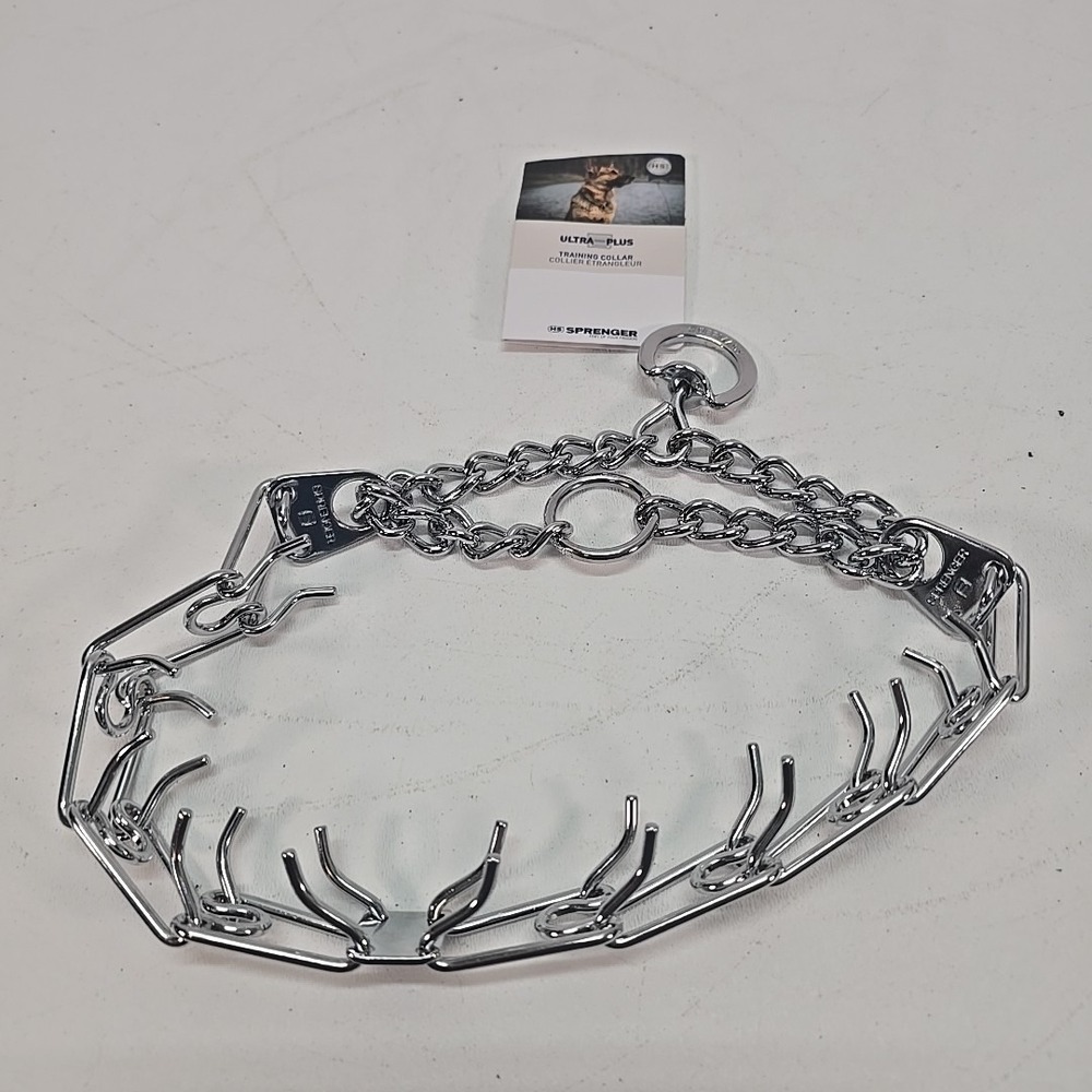 Herm Sprenger Ultra-Plus Prong Training Collar - Chrome,3.25mm x 20" O.B